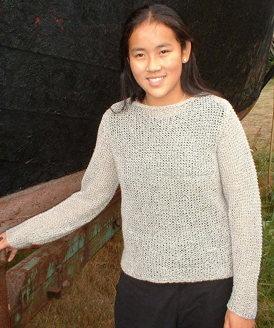 Linen pulli in garter stitch/Lintröja i rätstickning