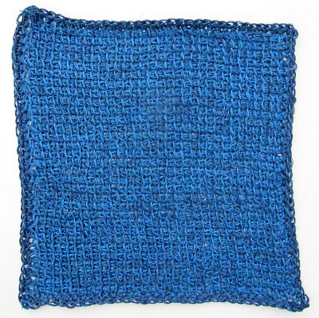 Linen dish cloth in Tunisian crochet/Krokad disktrasa i Linea lingarn