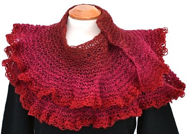 Long ruffle shawl/Lång volangschal