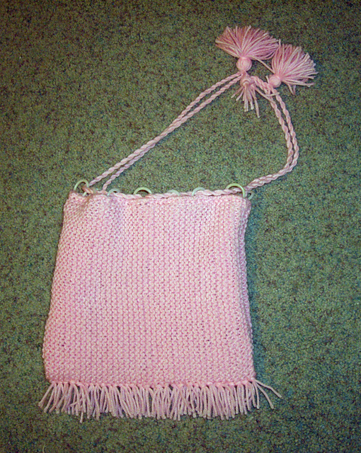 Garter Stitch Drawstring Bag