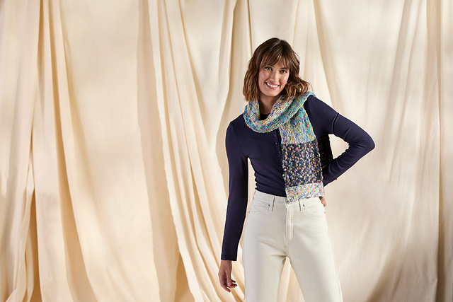 Color Blocked Scarf in Tango