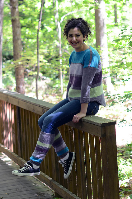 Four Stripes Pullover and Legwarmers