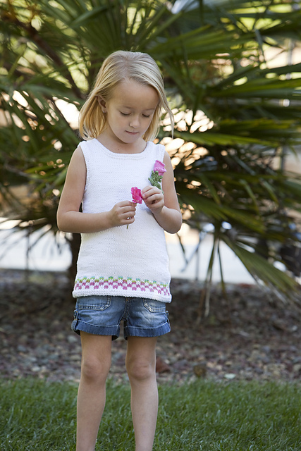 Child's Gingham Trim Tank Top