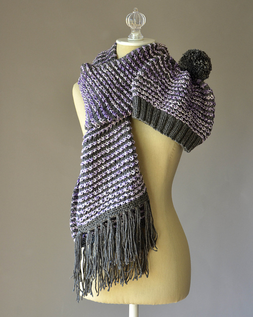 Checked Hat and Scarf