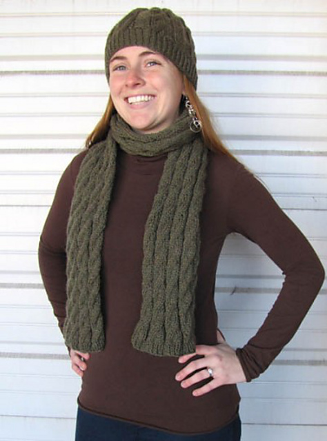 Cable Car Hat and Scarf