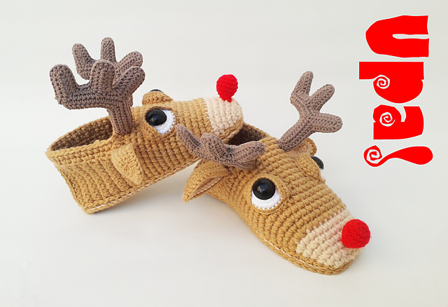 Rudolph Slippers Adult Sizes