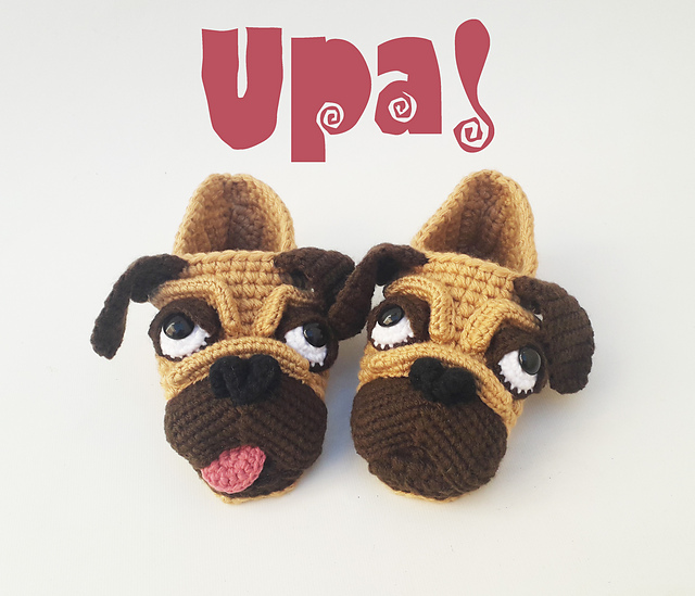 Pug Slippers Children Sizes