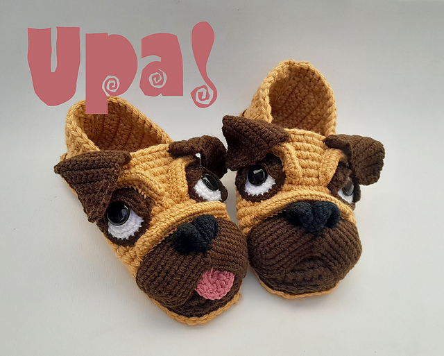 Pug Slippers Adults Sizes