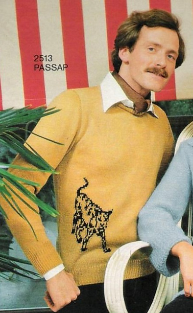 Passap 2513 Man's sweater with lynx motif