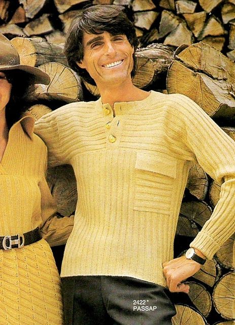 2422 Man's sweater in rib pattern with pocket