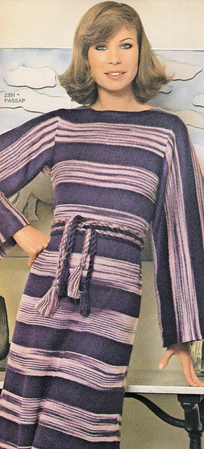 2391 Dress with horizontal stripes