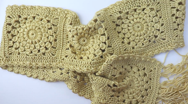 Easy Sunburst Granny Scarf