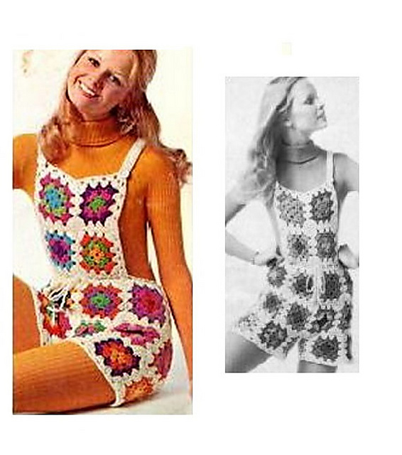 Granny Square Shortalls