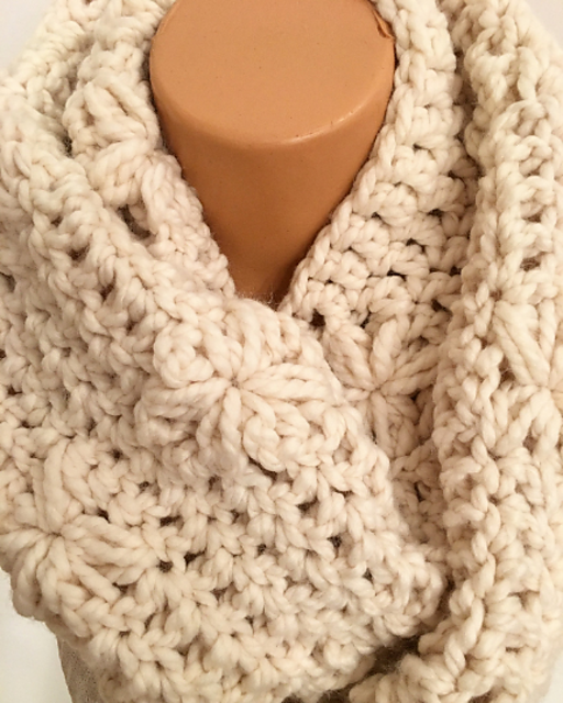 Add flowers infinity scarf