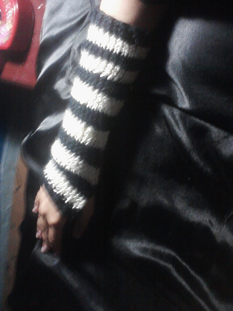 Striped Fingerless Gloves