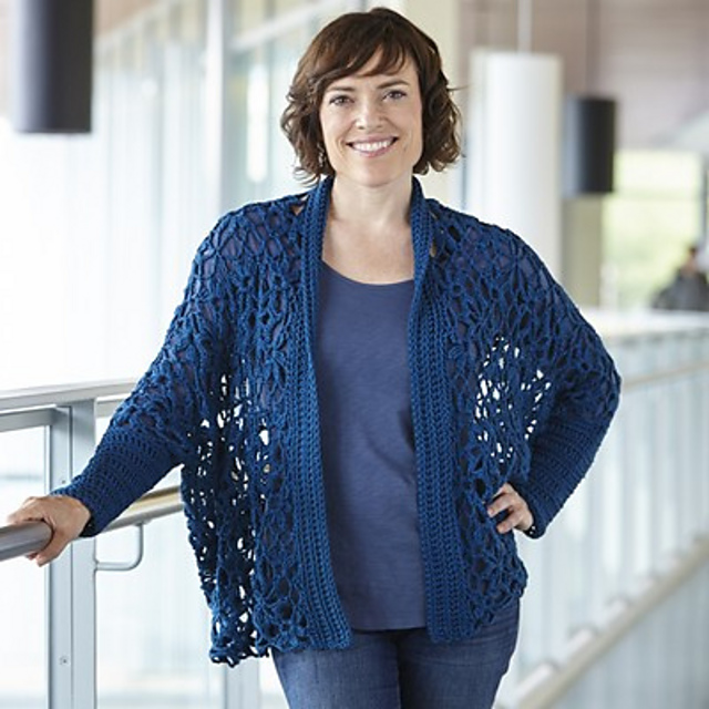 KAIKO 青 カーディガン　CROCHET BLOUSON Ravelry: Crocheted Goshen Jacket pattern by Doris Chan