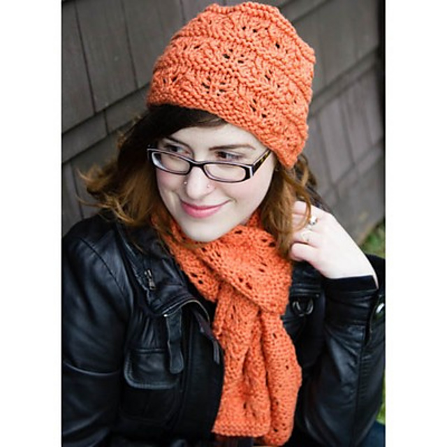 Feather and Garter Hat and Scarf