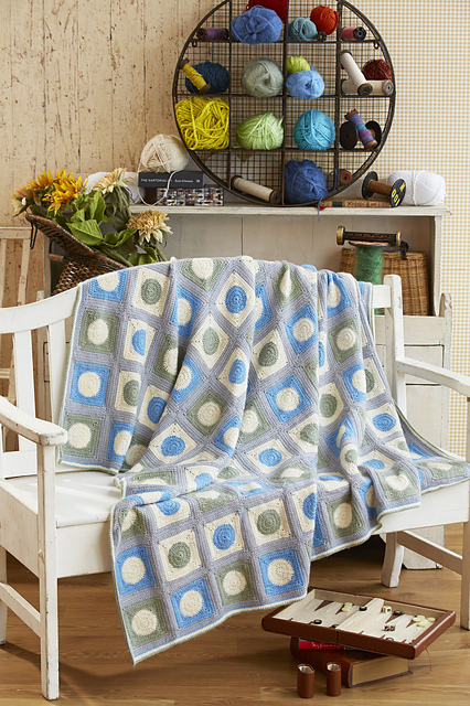 #30 Circle-Within-A-Square Afghan