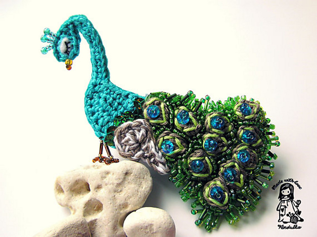 Peacock Brooch