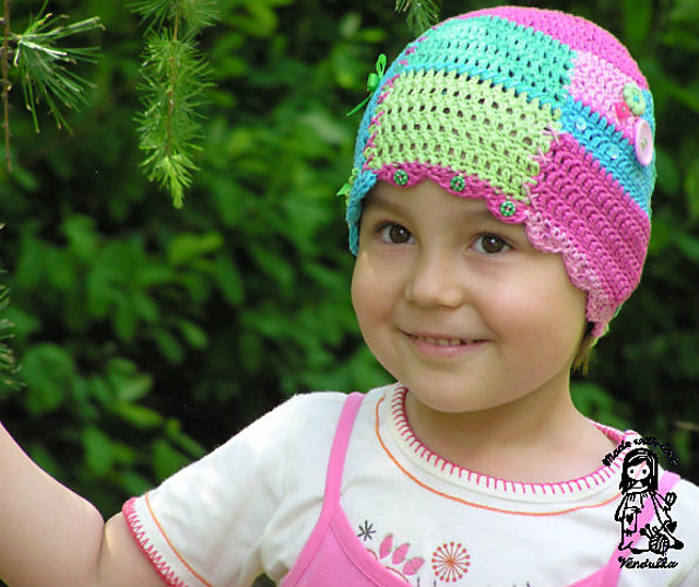 My lovely patchwork world - colorful hat
