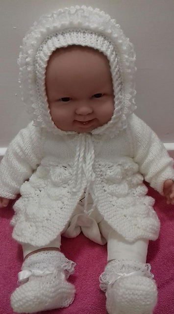 Shell Matinee Coat, Bonnet and Booties