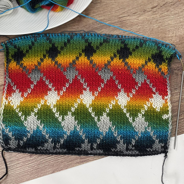 Schal Regenbogen-Rauten