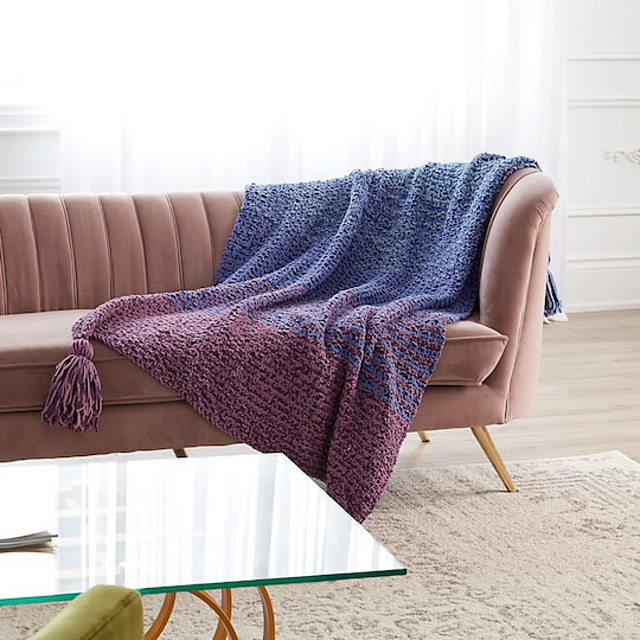 Seed Stitch Stripes Blanket
