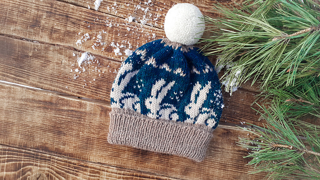 Cute hat with rabbits