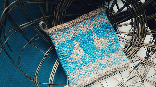 Sky blue kitchen potholder
