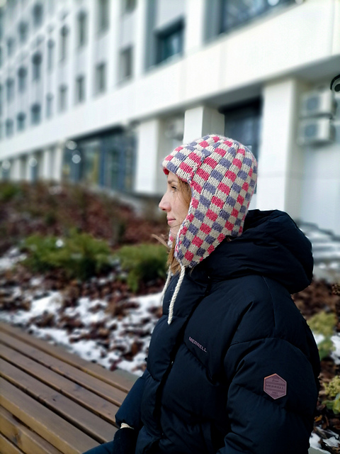 Checkerboard Trapper hat