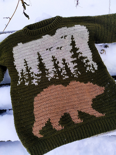 Bear in the forest sweater