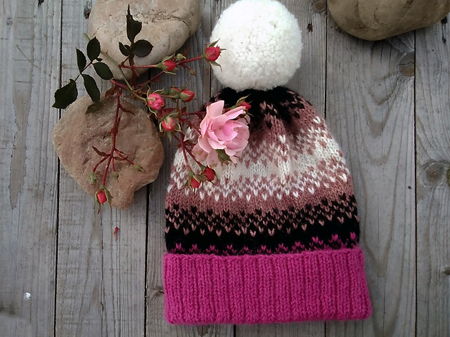 Pink Beauty Fair Isle Hat