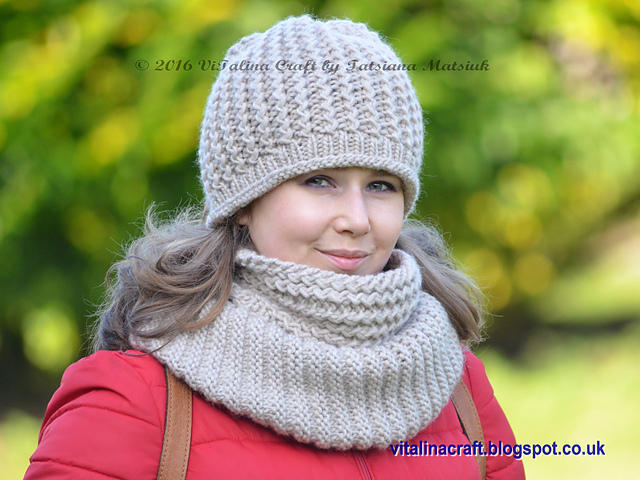 Fancy Twist Hat and Cowl Set