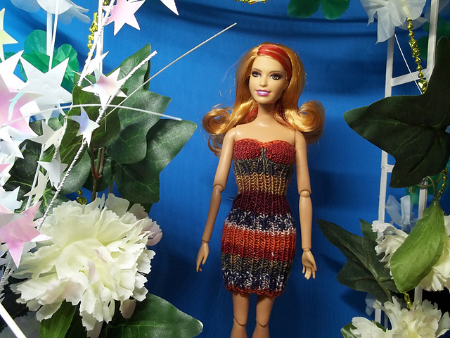 #0130 Pink Dress in Rib Stitch