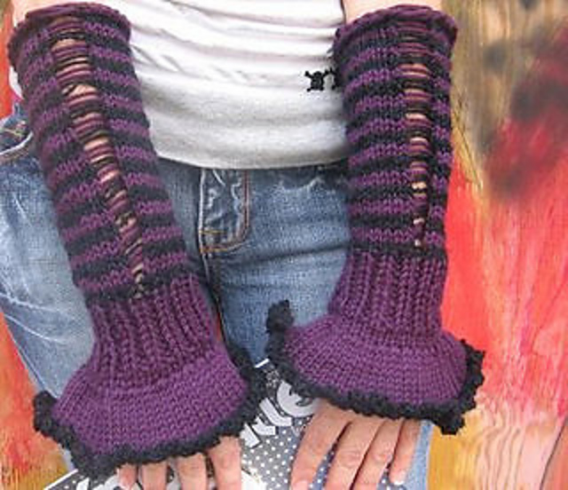 Purple Skein Wrist Warmers