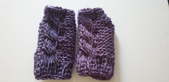 Tunisian Cable Fingerless Gloves