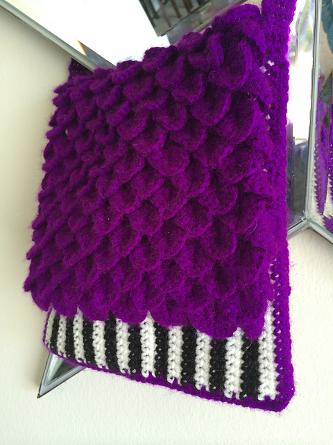 Crochet Striped Satchel Purse
