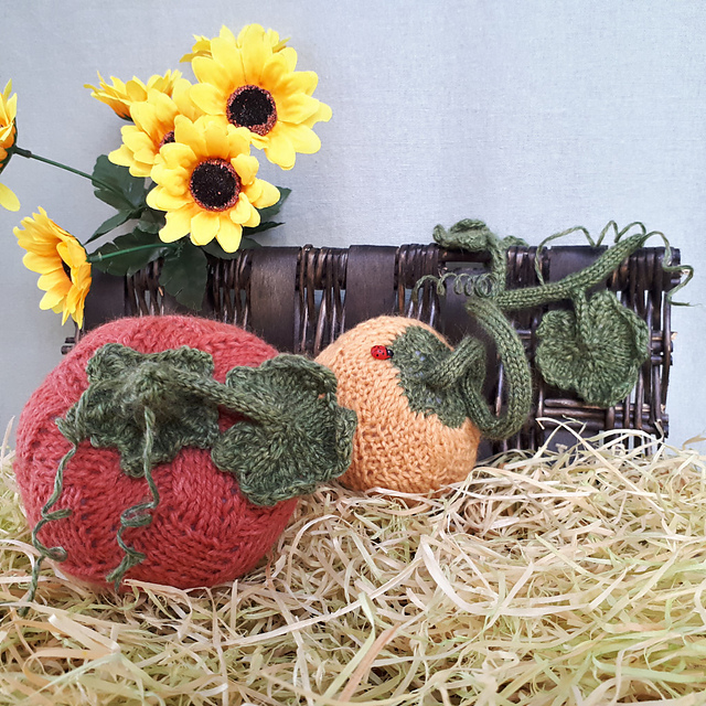 Pumpkins (2 Тыквочки в технике энтрелак)