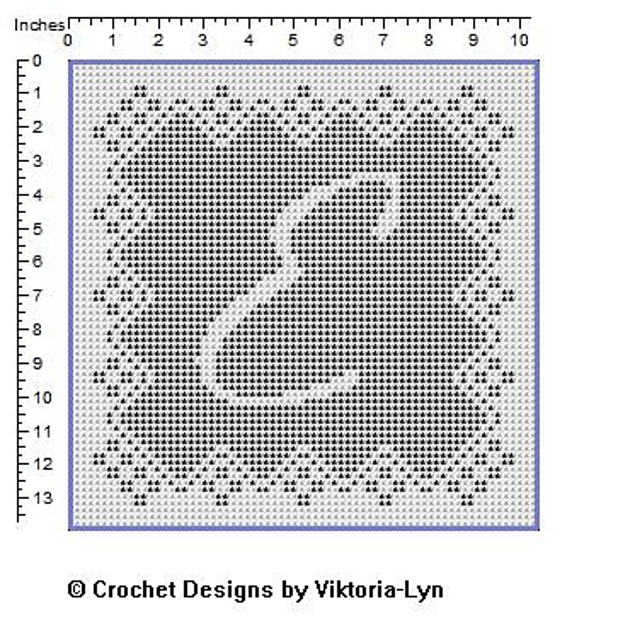 filet crochet letter "E"