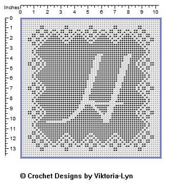 Filet crochet letter "H"