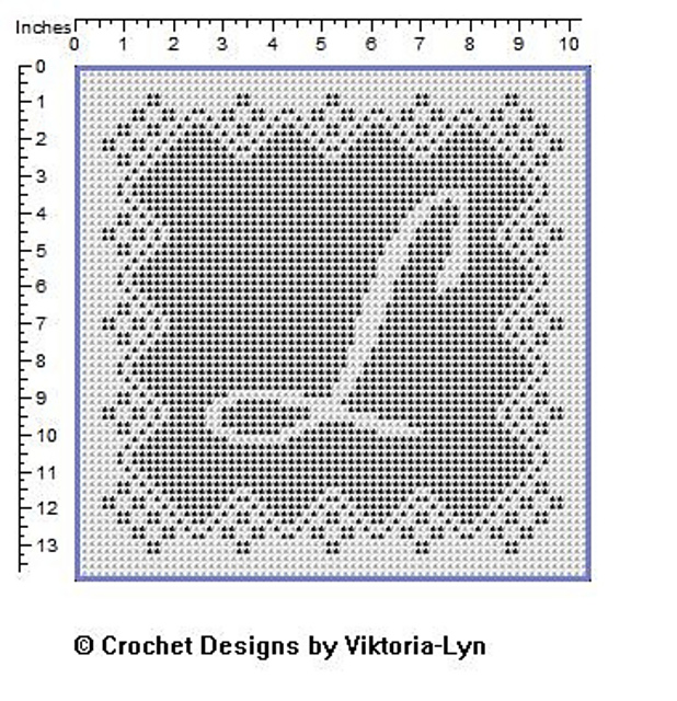 Filet crochet letter "L"