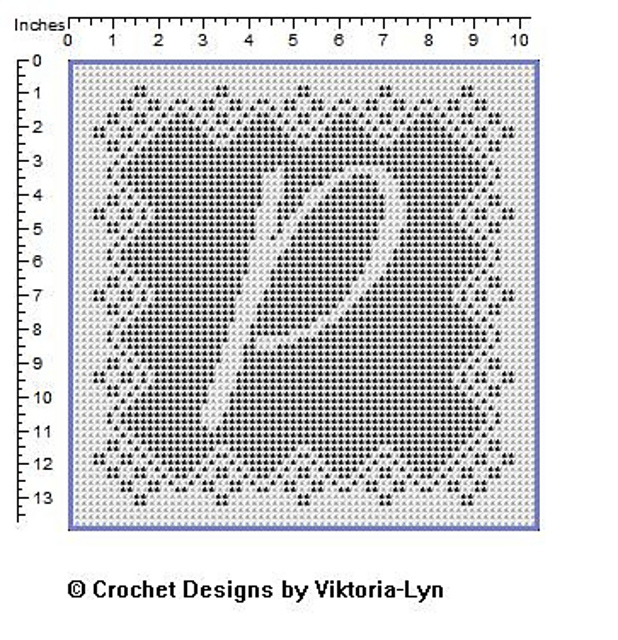 Filet crochet letter "P"