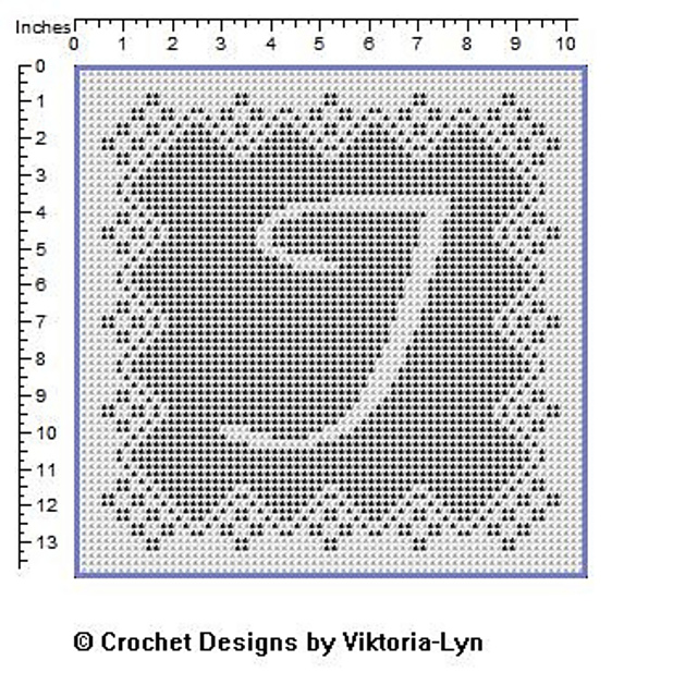 Filet crochet letter "T"