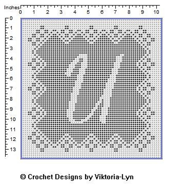 Filet crochet letter "U"
