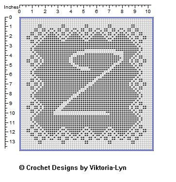 Filet crochet letter "Z"