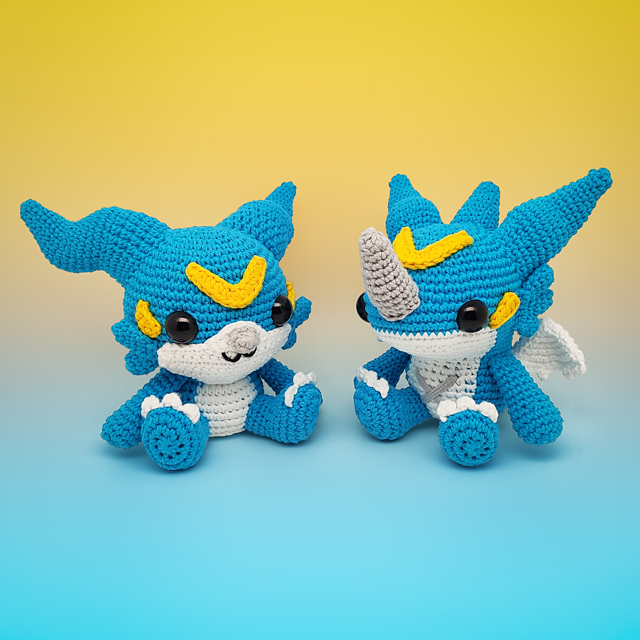 Ravelry: Veemon & ExVeemon pattern by VinCrafty