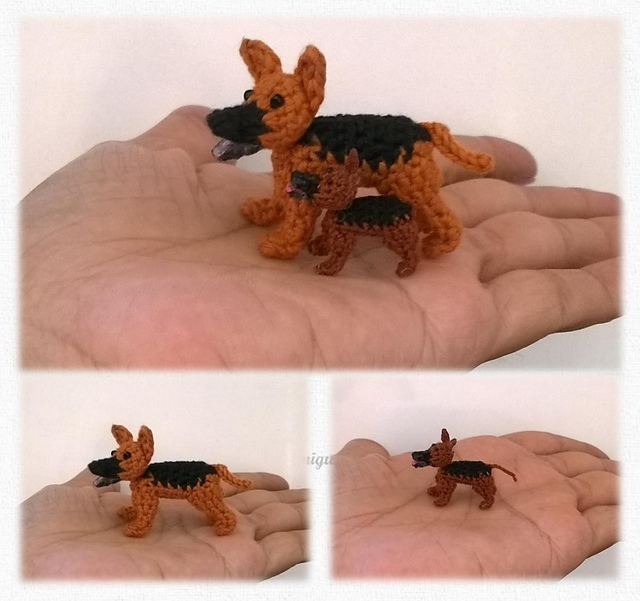 Tiny German sepherd amigurumi