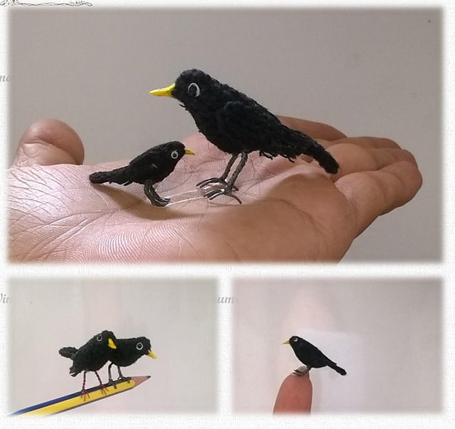 Mini Blackbird amigurumi