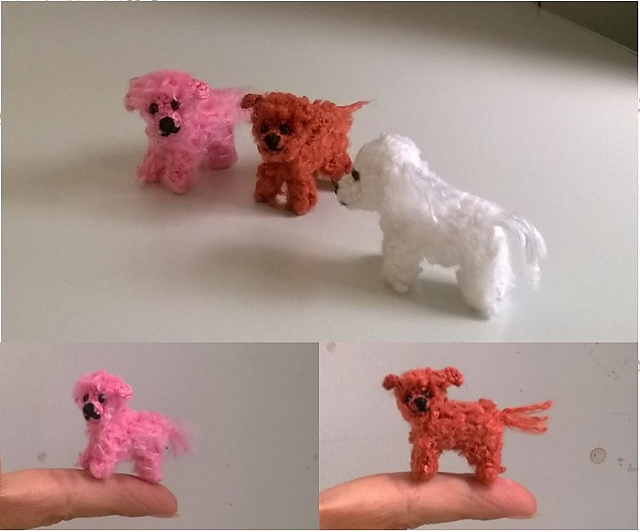 Mini Poodle Dog amigurumi R132