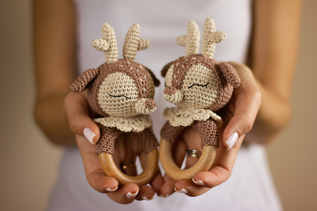 Deer Baby Rattle/Teether Amigurumi